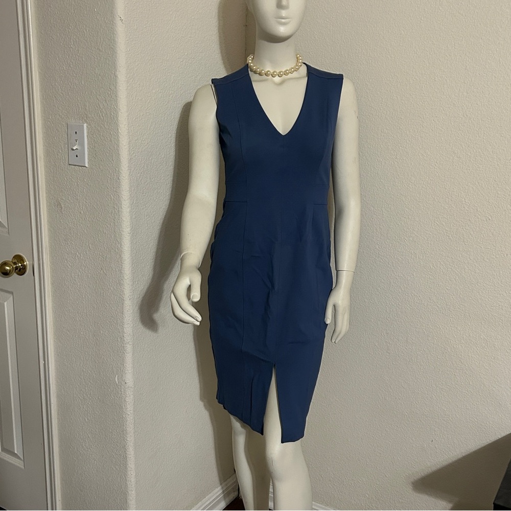 White House Black Market Blue Sleeveless Dress
